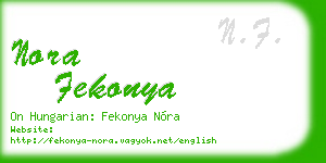 nora fekonya business card